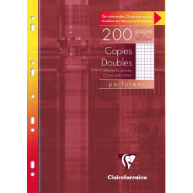 Copies doubles perf. s/étui 21x29,7cm 200 p Q.5x5 + marge