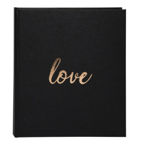 Livre d'or 140p. or 21x19cm LOVE noir