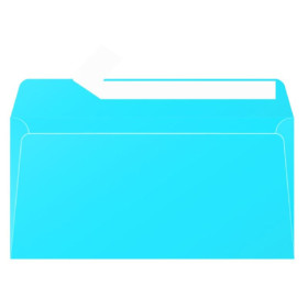 Boite de 200 enveloppes Pollen 110x220, adhéclair, bleu turquoise