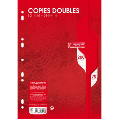 7000, Copies doubles perforées s/film 21x29,7 200p séyès 70g