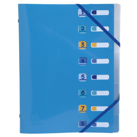 Trieur 8 comp. PP A4 Bee Blue coul.ass.