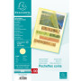 Sach.100 poch.coin A4 PP St.grainé jaune