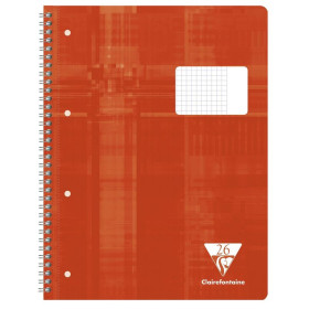 Cahier reliure intégrale 22,5x29,7cm 160p Q.5x5 + marge à droite (N°26) Couv. Ro