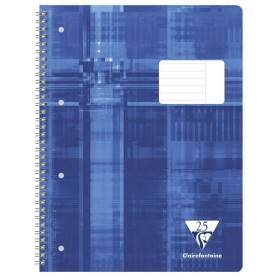 Cahier reliure intégrale 22,5x29,7cm 160p ligné + marge à droite (N°25) Couv. Bl
