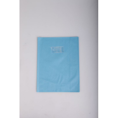 Protège-cahier Grain Cuir 20/100ème 21x29,7 bleu clair + porte étiquette