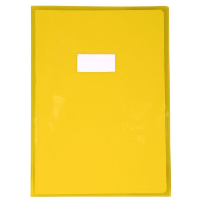 Protège-cahier Cristal Luxe 22/100ème 21x29,7 ransparent jaune + porte étiquette