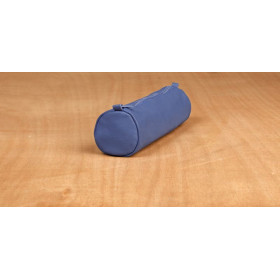 Age Bag trousse cuir ronde 21xØ6cm couleur bleue uniquement