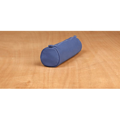 Age Bag trousse cuir ronde 21xØ6cm couleur bleue uniquement