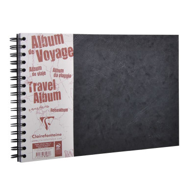 Age Bag album voyage 29,7x21cm 80p ligné 120g + Uni noir à grain 160g Noir
