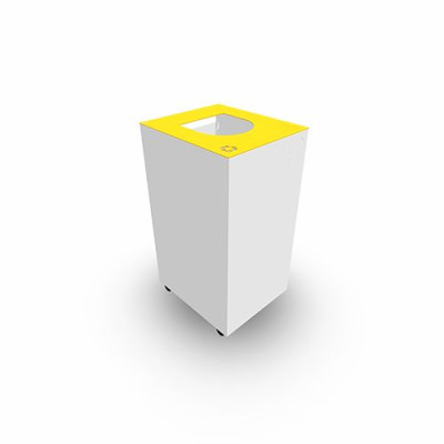 POUBELLE 60L PAPIER JAUNE SURROULETTES X5 SO