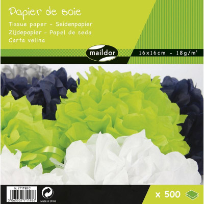 Paquet de soie 500 feuilles 16x16cm assorties