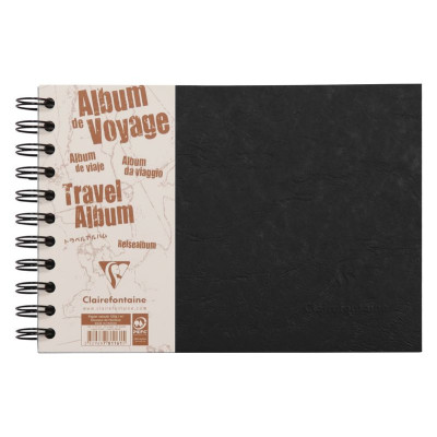 Age Bag album voyage 21x14,8cm 80p ligné 120g + Uni noir à grain 160g Noir