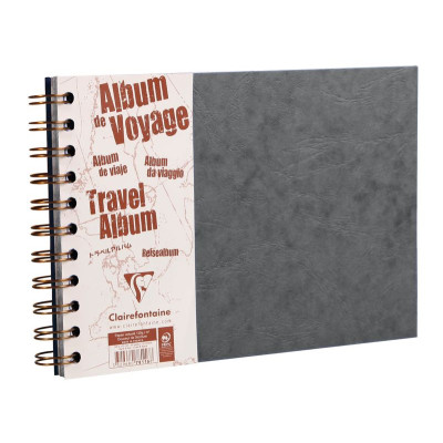 Age Bag album voyage 29,7x21cm 80p ligné 120g + Uni noir à grain 160g Gris