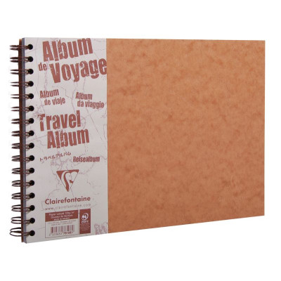 Age Bag album voyage 29,7x21cm 80p ligné 120g + Uni noir à grain 160g tabac