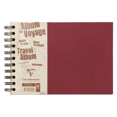 Age Bag album voyage 21x14,8cm 80p ligné 120g + Uni noir à grain 160g Rouge