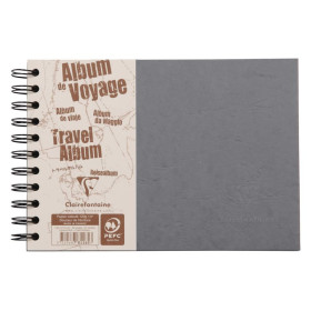 Age Bag album voyage 21x14,8cm 80p ligné 120g + Uni noir à grain 160g Gris
