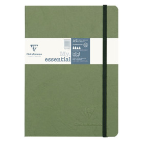 Age Bag My.Essential carnet cousu dos carré 14,8x21cm 192p 5x5 Vert papier ivoir