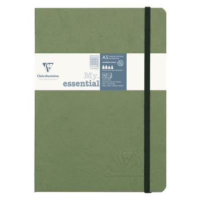 Age Bag My.Essential carnet cousu dos carré 14,8x21cm 192p 5x5 Vert papier ivoir