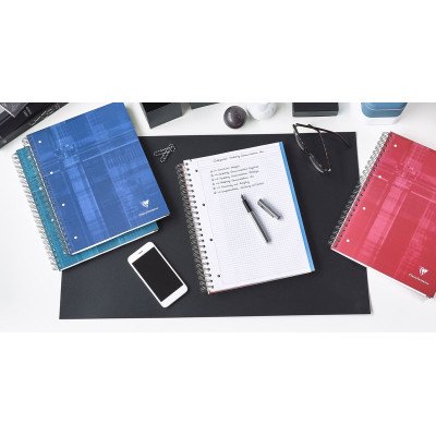 Bind'O Block 22,5x29,7cm 160p Q.5x5 cadré couverture bleue 4 couleurs de bandes