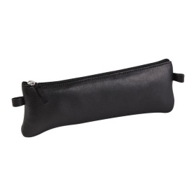 CUIR NOIR Trousse plate 22x6cm