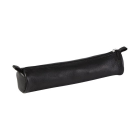 CUIR NOIR Trousse petite ronde Ø3,5x18cm