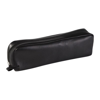 CUIR NOIR Trousse rectangulaire 21x4x6cm