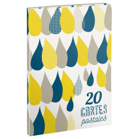 3 Gouttes de pluie, Bloc de 20 cartes postales 10 x 1 x 14,5 cm