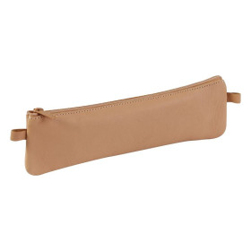 CUIR NATUREL Trousse plate 22x6cm