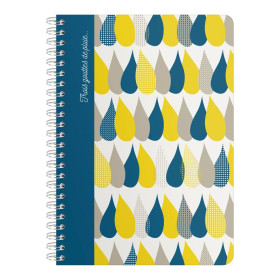 3 Gouttes de pluie, Cahier reliure intégrale A5 - 14,8 x 21 cm, 180 pages, ligné