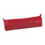 CUIR TEINTE Trousse ronde Ø5,5x22cm rouge