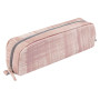 CUIR teinté trousse rectangulaire 21x4x6cm Saumon brossé