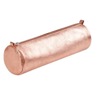 CUIRISÉ Trousse cuir Ronde Ø5,5x22cm Cuivre