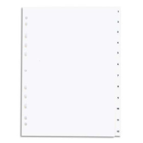 PRG INTERC NUM 12T A4 PP BLANC 901591