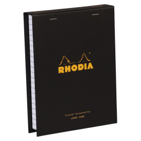 Coffret Rhodia l'essentiel BLACK ligné (4 blocs agrafés ligné +2 crayons)