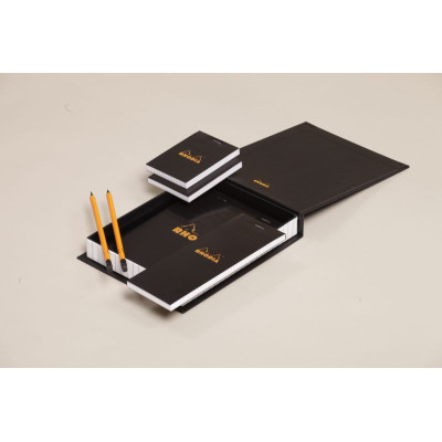 Coffret Rhodia l'essentiel BLACK 5x5 (4 blocs agrafés Q.5x5 +2 crayons)