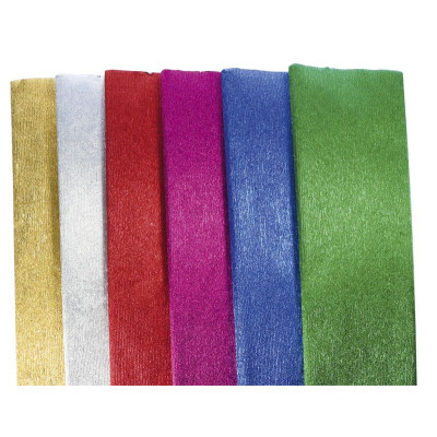 Rouleau de métalcrêpe 2,50x0,50m assortiment en présentoir de 30 rlx