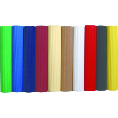 Rouleau carton ondulé 50x70cm assortis en présentoir par 20 rlx