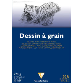 Bloc dessin grain Fin A3 20F 224g