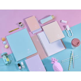 Koverbook BLUSH carnet piqué PP bicolore opaque 14,8x21cm 96p ligné Lilas/Vert t
