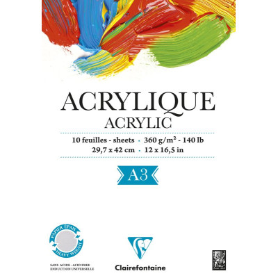 Bloc Acrylique DIN A3 10F 360g