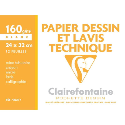 Pochette Dessin Technique 24x32cm 12F 160g