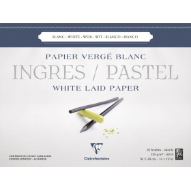 Bloc Ingres-Pastel collé 36x48 25F 130g blanc