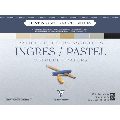 Bloc Ingres collé 36x48 25F 130g Pastel ass
