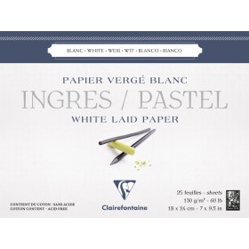 Bloc Ingres-Pastel collé 18x24 25F 130g blanc