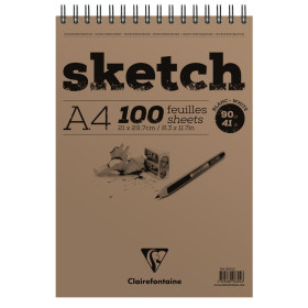 Bloc Sketch croquis RI A4 100F 90g blanc