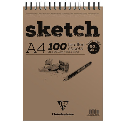 Bloc Sketch croquis RI A4 100F 90g blanc