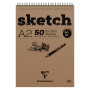 Bloc Sketch croquis RI A2 50F 90g blanc