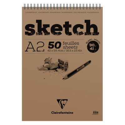 Bloc Sketch croquis RI A2 50F 90g blanc