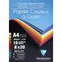 Bloc dessin couleur à grain A4 20F 160g ass