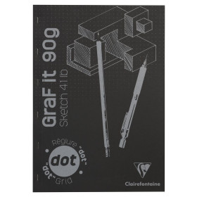 Bloc GraF'iT DOT A3 160 pages 90g couverture Noir